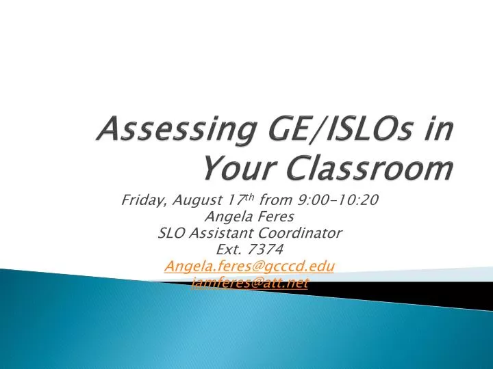 assessing ge islos in your classroom
