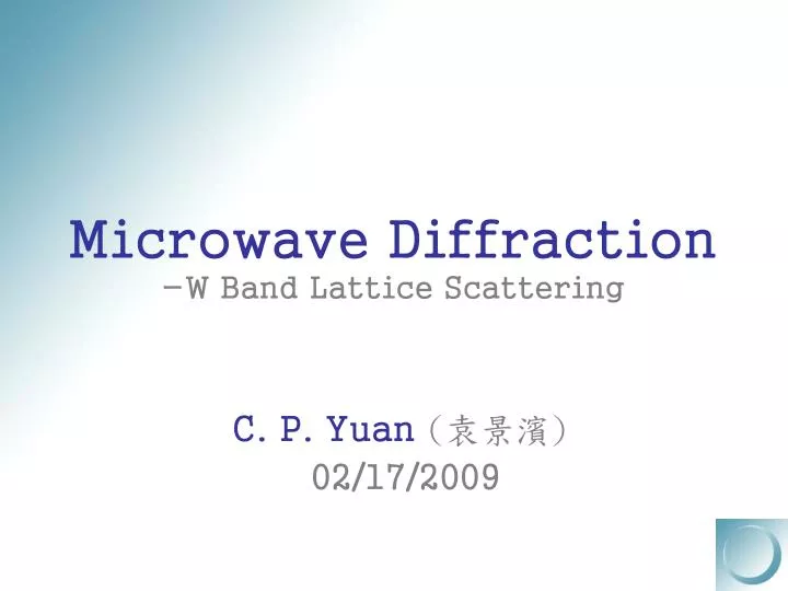 microwave diffraction w band lattice scattering
