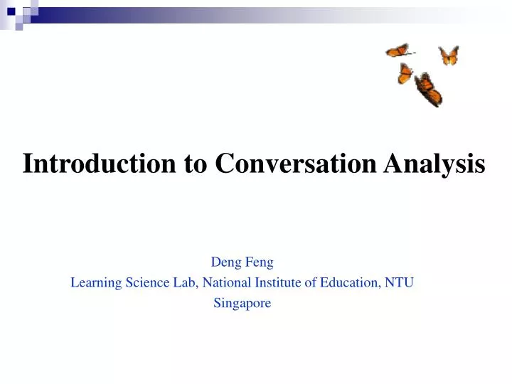 introduction to conversation analysis