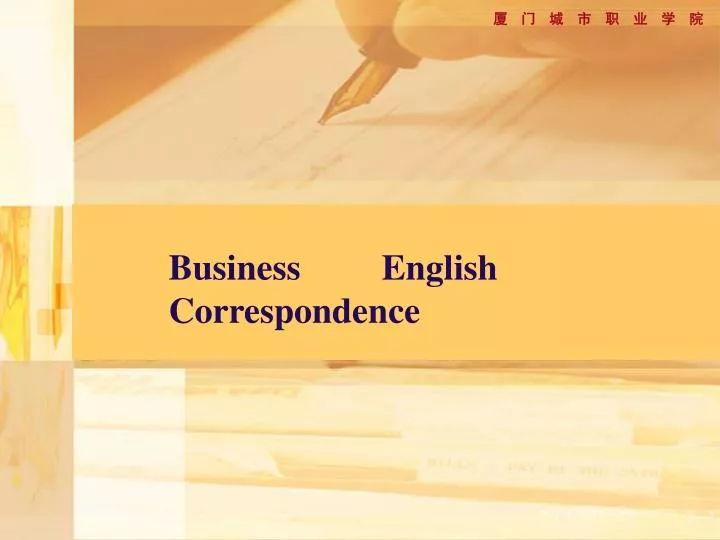 business english correspondence