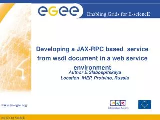 Developing a JAX-RPC based service from wsdl document in a web service environment