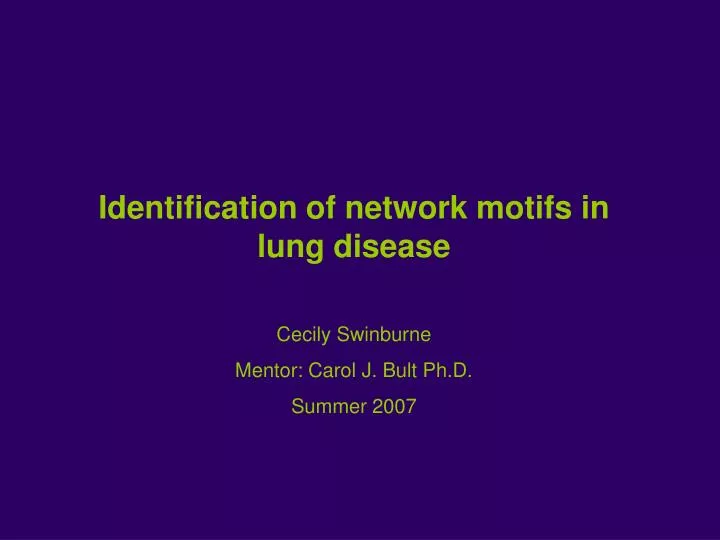 identification of network motifs in lung disease