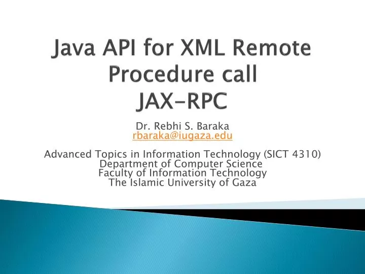 java api for xml remote procedure call jax rpc