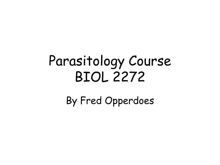parasitology course biol 2272