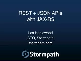 REST + JSON APIs with JAX-RS