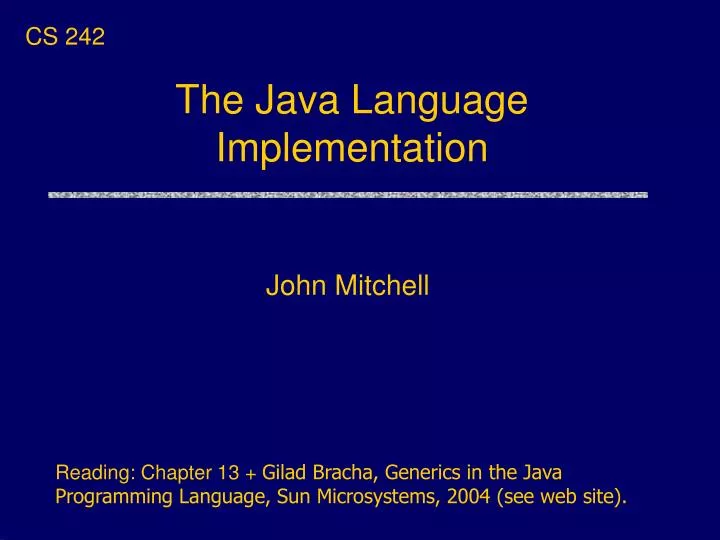 the java language implementation