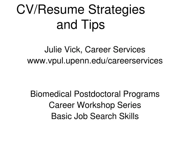 cv resume strategies and tips