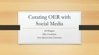 Curating OER with Social Media