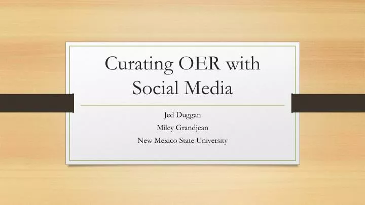 curating oer with social media