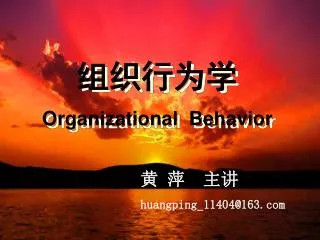 组织行为学 Organizational Behavior