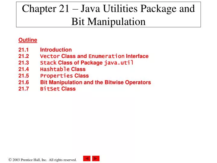 chapter 21 java utilities package and bit manipulation