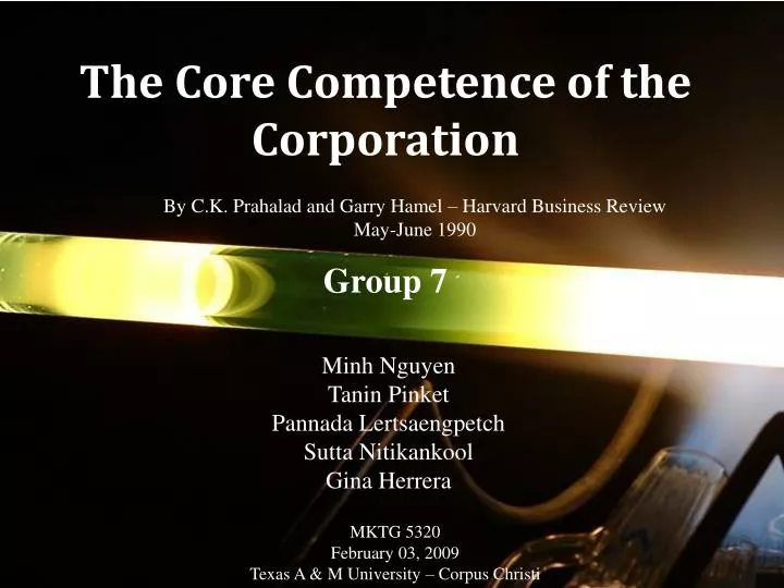 the core competence of the corporation