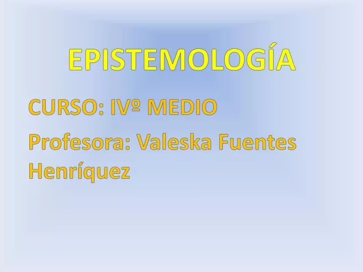 epistemolog a