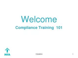 Welcome Compliance Training 101