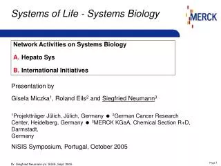 Systems of Life - Systems Biology