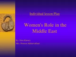 Individual lesson Plan Women's Role in the Middle East