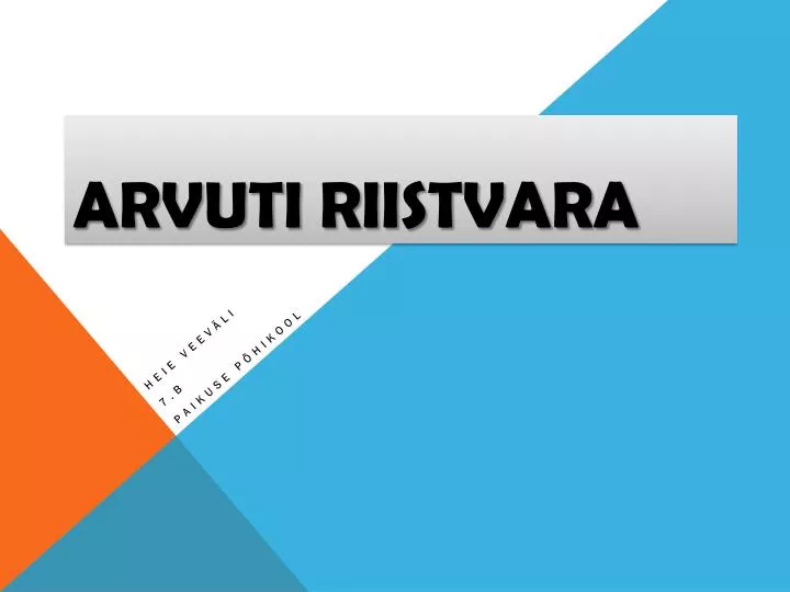 arvuti riistvara