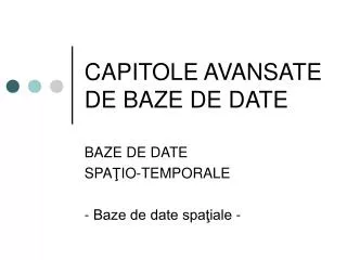 capitole avansate de baze de date