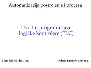 uvod u programirljive logi ke kontrolere plc