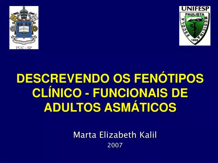 descrevendo os fen tipos cl nico funcionais de adultos asm ticos