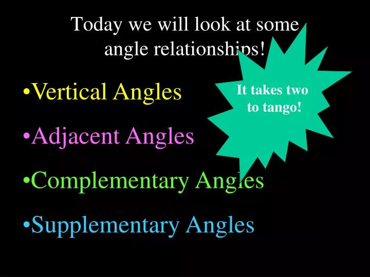 today we will look at some angle relationships