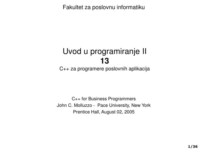 uvod u programiranje ii 13 c za program ere poslovnih aplikacija
