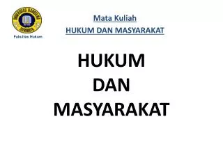 hukum dan masyarakat
