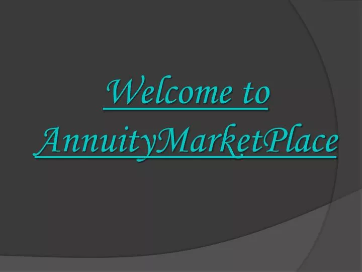 welcome to annuitymarketplace