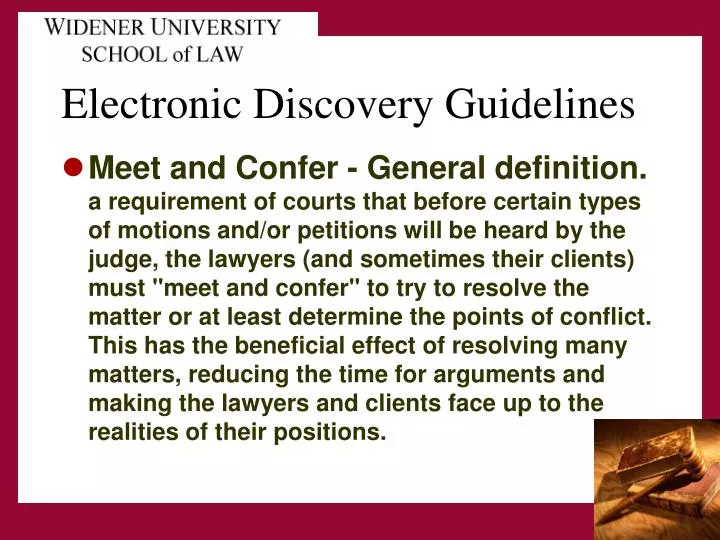 electronic discovery guidelines