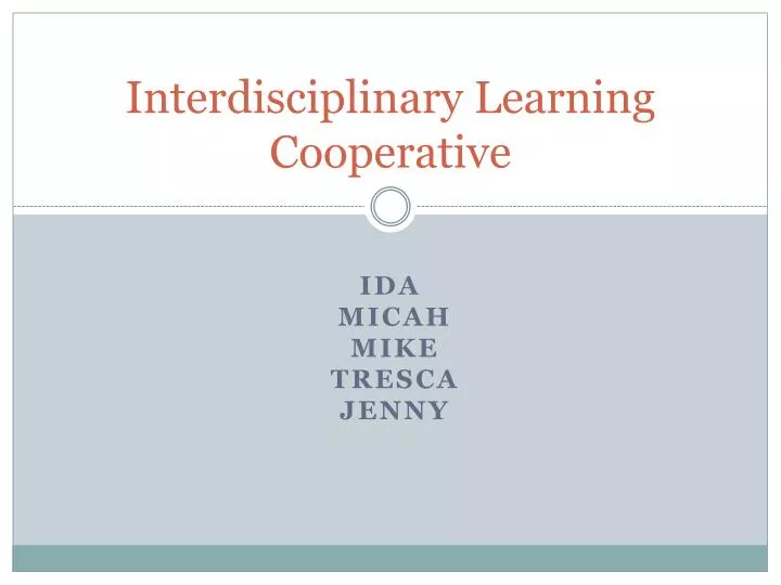 interdisciplinary learning cooperative