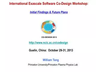 International Exascale Software Co-Design Workshop: Initial Findings &amp; Future Plans
