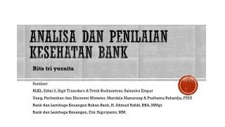 analisa dan penilaian kesehatan bank