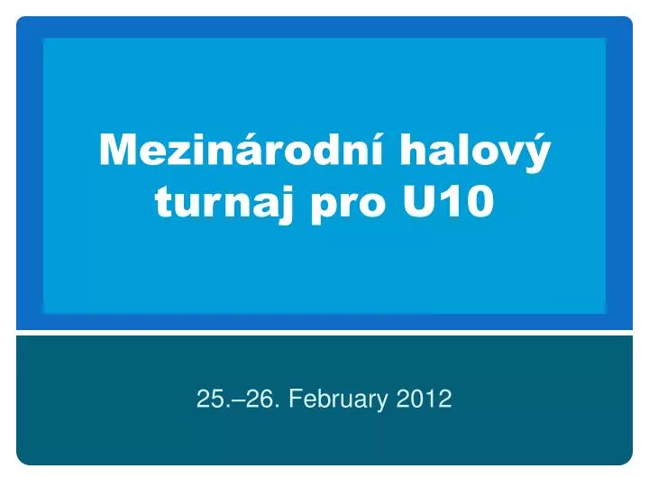 mezin rodn halov turnaj pro u10