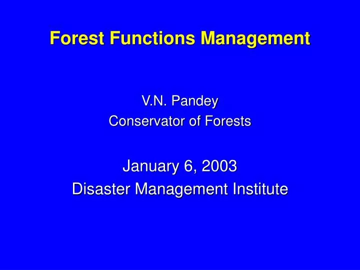 forest functions management