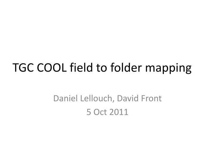 tgc cool field to folder mapping