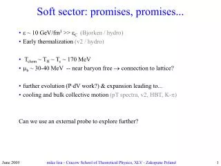 Soft sector: promises, promises...