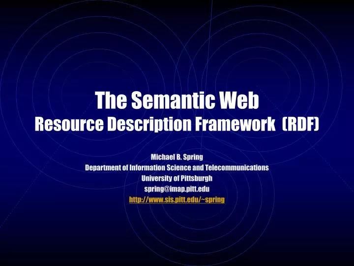 the semantic web resource description framework rdf