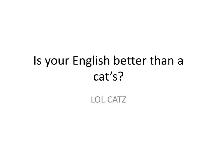 is your english better than a cat s