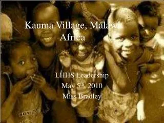 Kauma Village, Malawi Africa