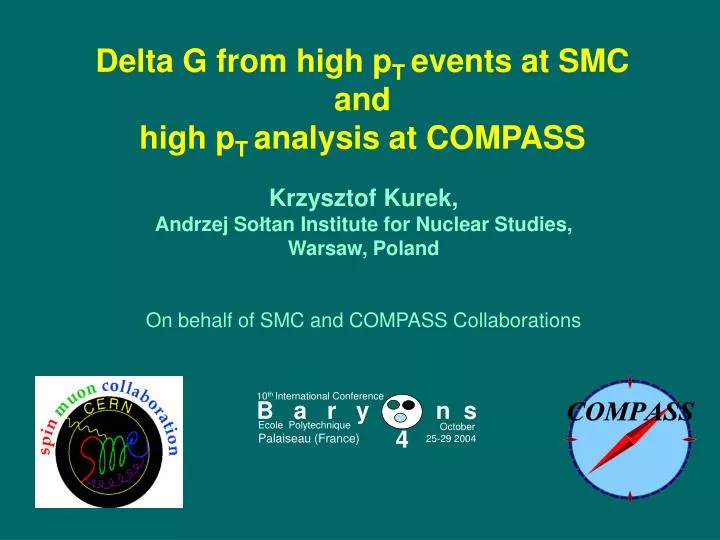 delta g from high p t events at smc and high p t analysis at compass