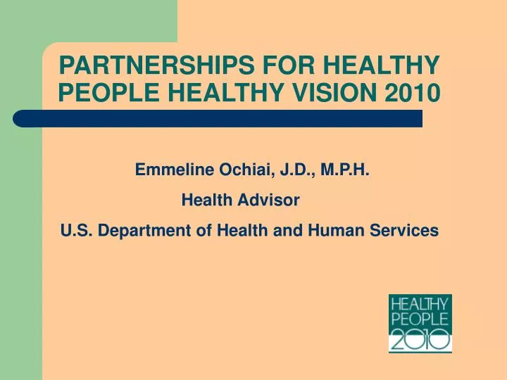 partnerships for healthy people healthy vision 2010