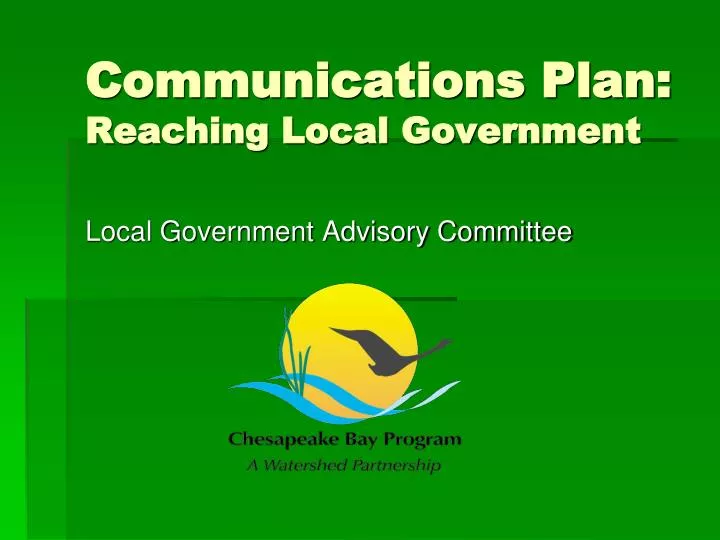 communications plan reaching local government