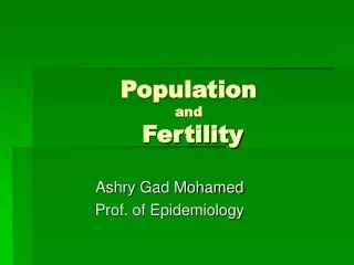 Population and Fertility