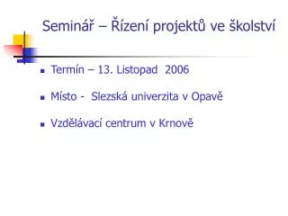 semin zen projekt ve kolstv