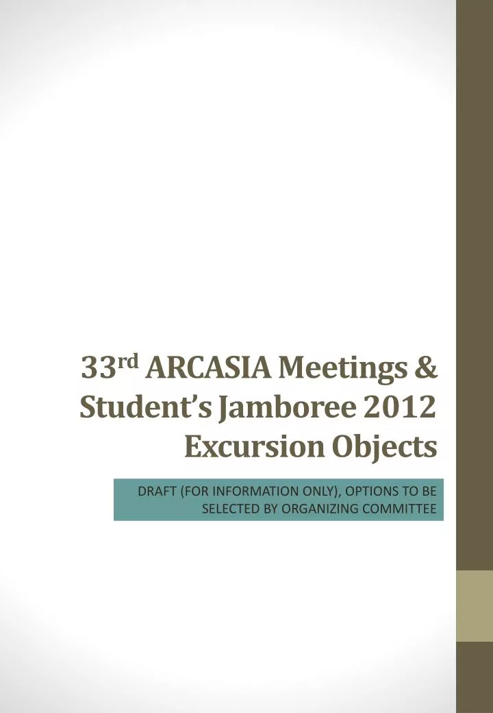33 rd arcasia meetings student s jamboree 2012 excursion objects