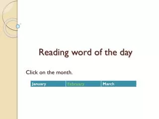 Reading word of the day