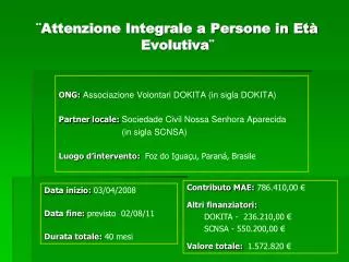 attenzione integrale a persone in et evolutiva