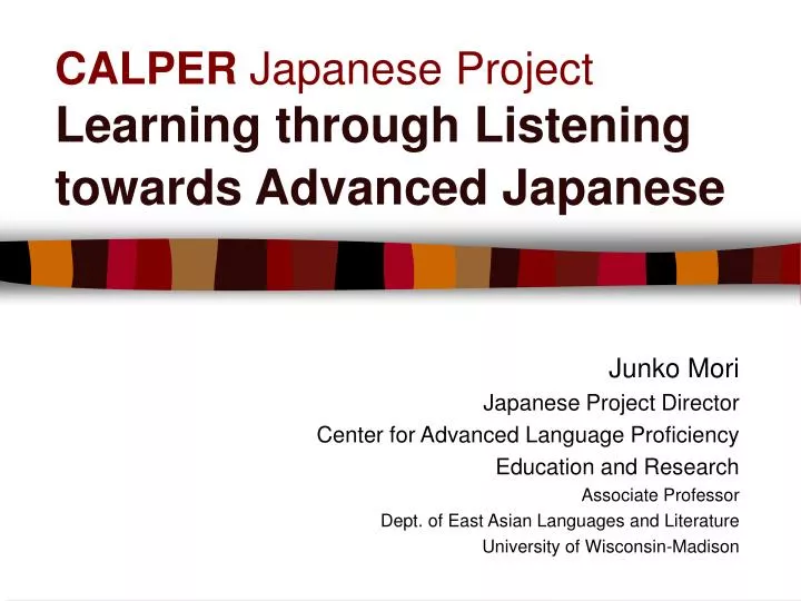 calper japanese project learning through listening towards advanced japanese