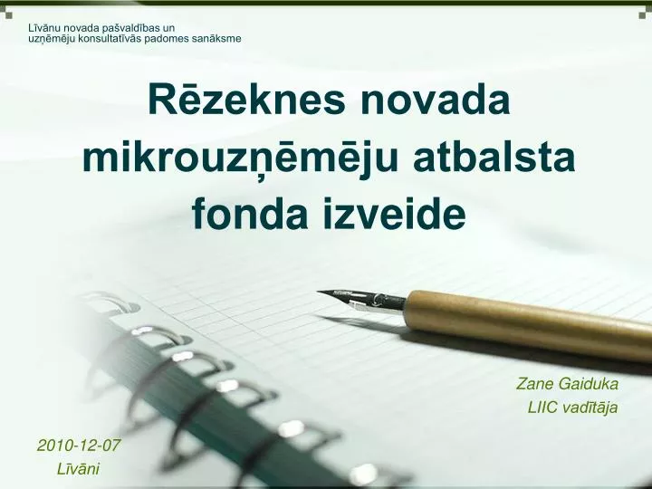 r zeknes novada mikrouz m ju atbalsta fonda izveide