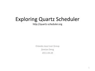 Exploring Quartz Scheduler quartz-scheduler
